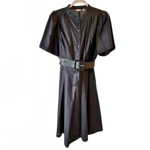 Halogen Nordstrom Short Bell Sleeve Metallic Cotton Shirt Dress Women’s Sz S